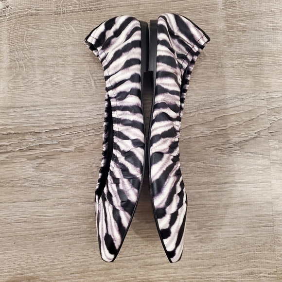 NEW SIGERSON MORRISON Lahela Ruched Ballet Flats Black and White - Picture 5 of 7